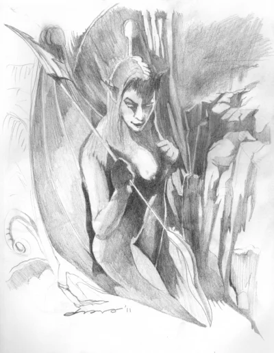 Female Elf Sketch Pencil on paper