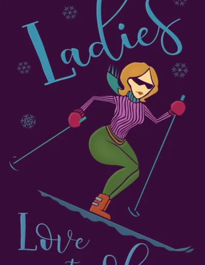 Ladies Ski Poster Digital Art