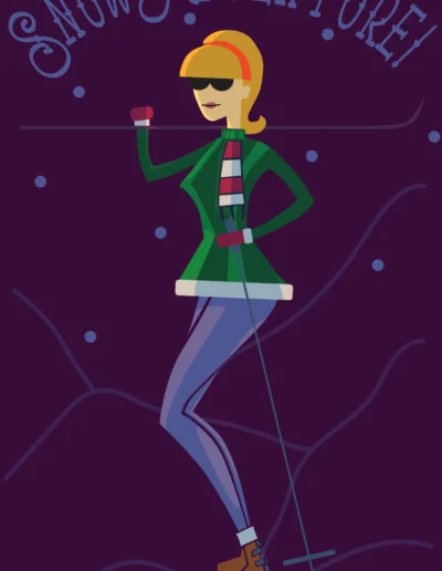 Ladies Ski Poster Digital Art