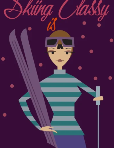 Ladies Ski Poster Digita Art