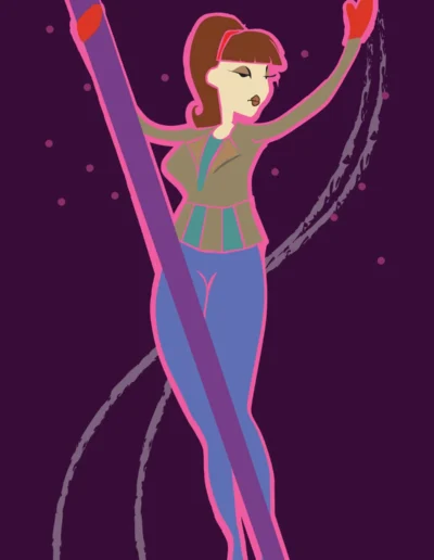 Ladies Ski Poster Digital Art