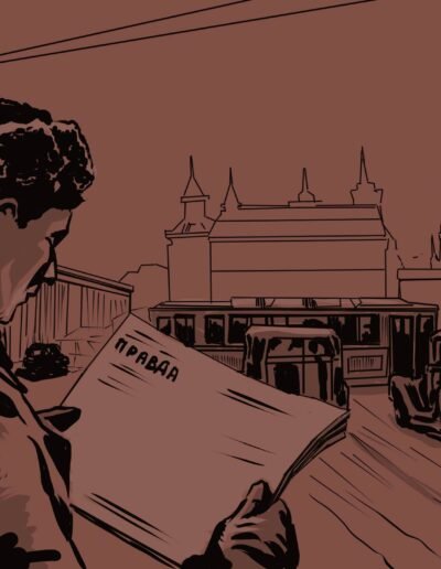 Socialism Reading Newspaper Digital Illustration