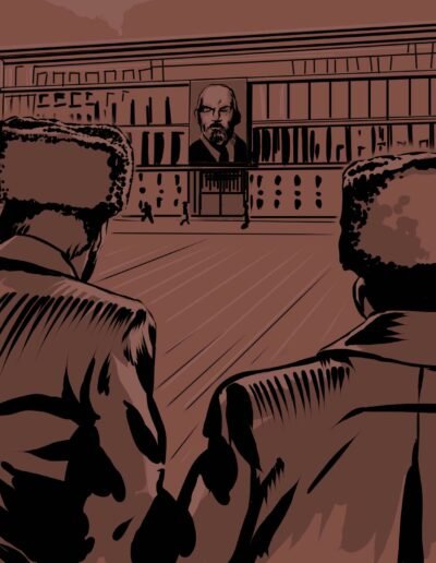 Socialism Soldiers Hanging Out Digital Illustration