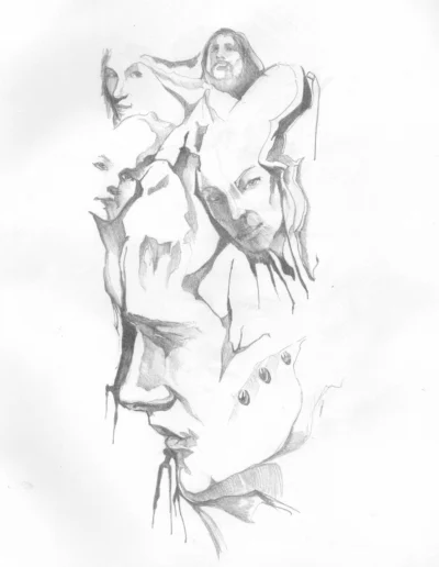 The Cut of Reality Sketch Pencil on paper