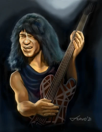 Van Halen Caricature Digital Paint